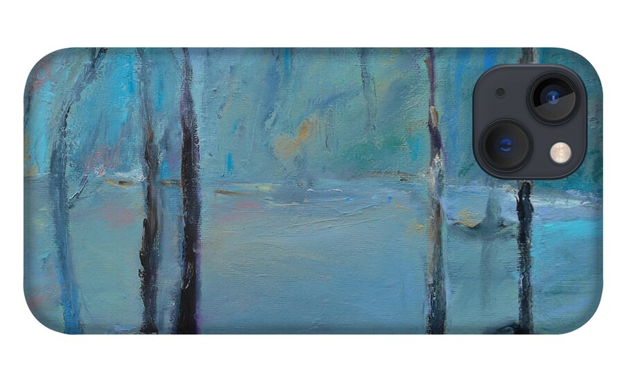 Water iPhone 13 Case featuring the painting Blue Lagoon by Susan Esbensen