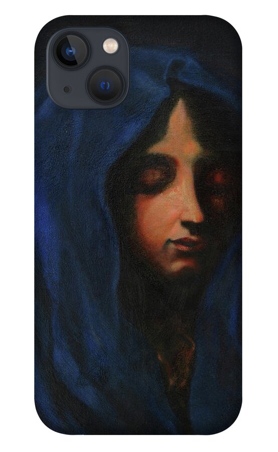 Dolci Carlo iPhone 13 Case featuring the painting Blue Madonna by MotionAge Designs