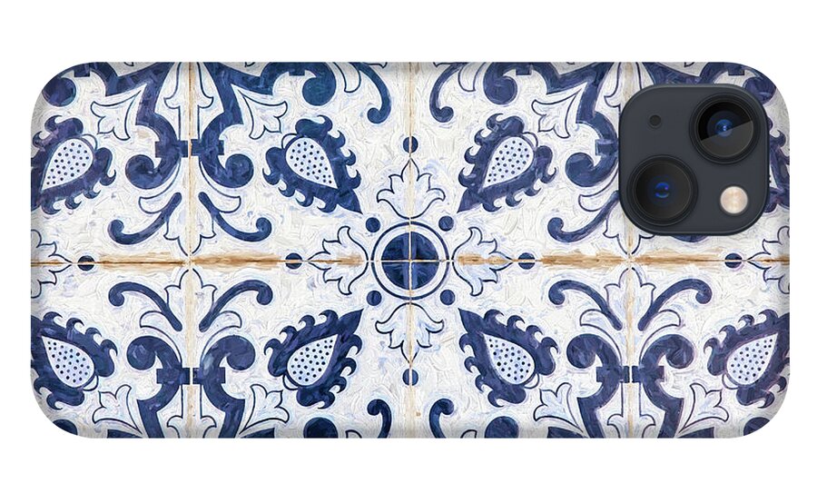David Letts iPhone 13 Case featuring the painting Blue Tile of Portugal by David Letts