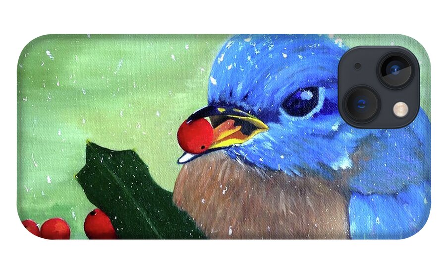 Bluebird iPhone 13 Case featuring the painting Bluebird by Jennefer Chaudhry