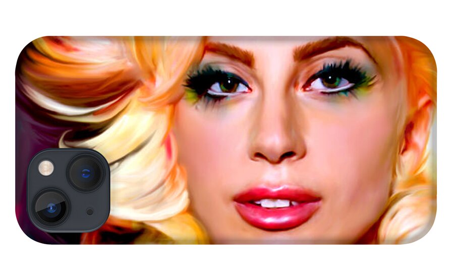 Lady Gaga iPhone 13 Case featuring the digital art Born This Way, Lady Gaga by Jaimy Mokos
