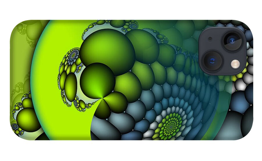 Fractal iPhone 13 Case featuring the digital art Born to Be Green by Jutta Maria Pusl
