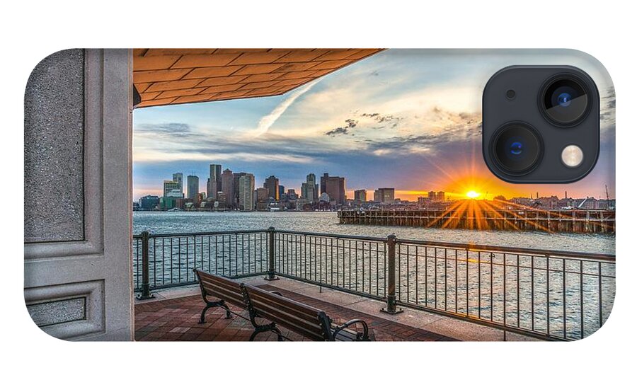 Sunset iPhone 13 Case featuring the photograph Boston sunset from Piers Park East Boston MA by Bryan Xavier