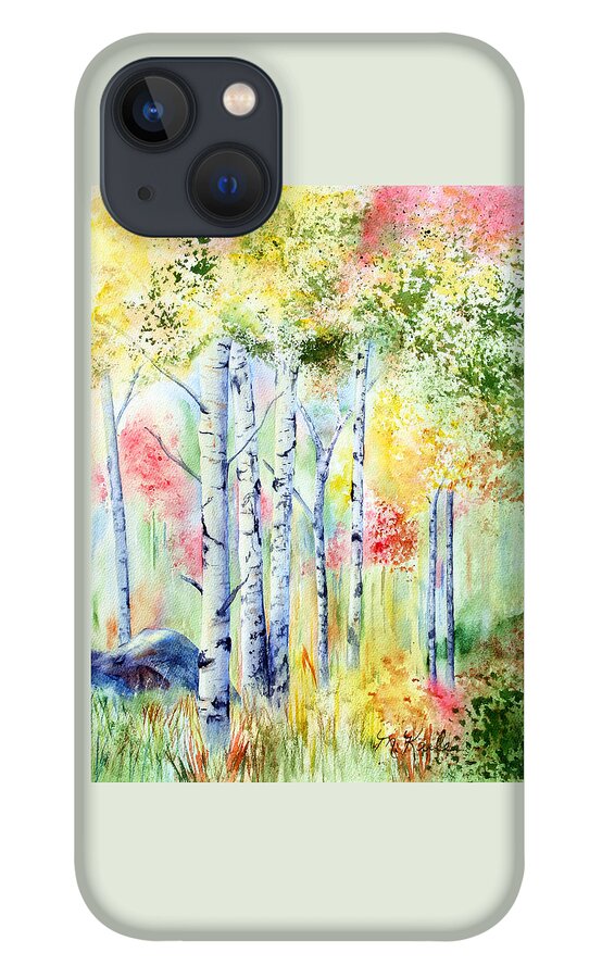 Trees iPhone 13 Case featuring the painting Boulder Grove by Marsha Karle