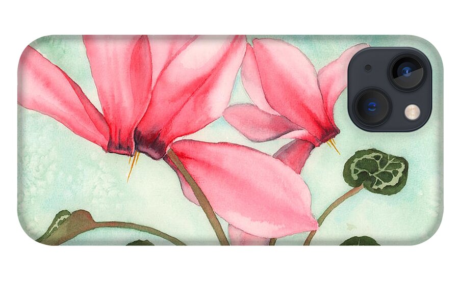Cyclamen iPhone 13 Case featuring the painting Bounty by Hilda Wagner