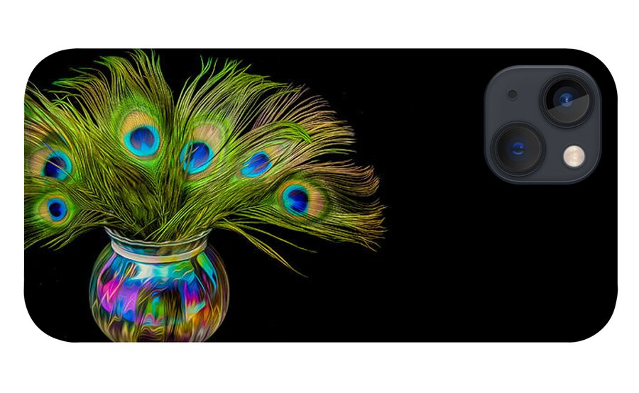 Glass Bowl iPhone 13 Case featuring the photograph Bouquet of Peacock by Rikk Flohr