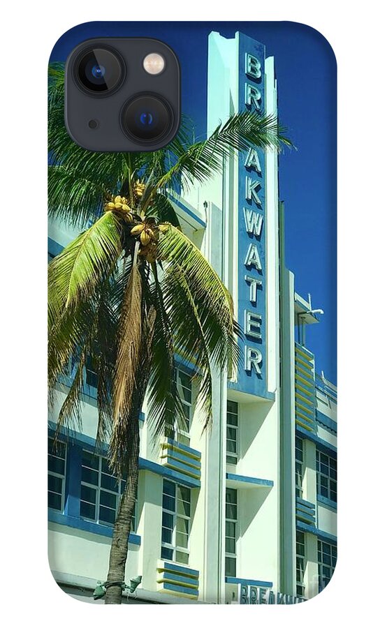 Miami Beach iPhone 13 Case featuring the photograph Breakwater Miami Beach by Suzanne Lorenz