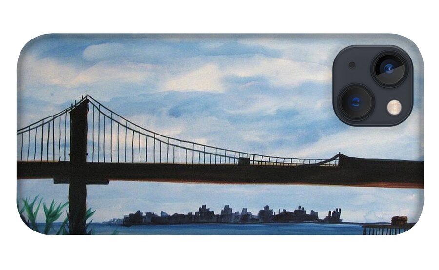 Beach Scene iPhone 13 Case featuring the painting Bridge to Europe by Patricia Arroyo