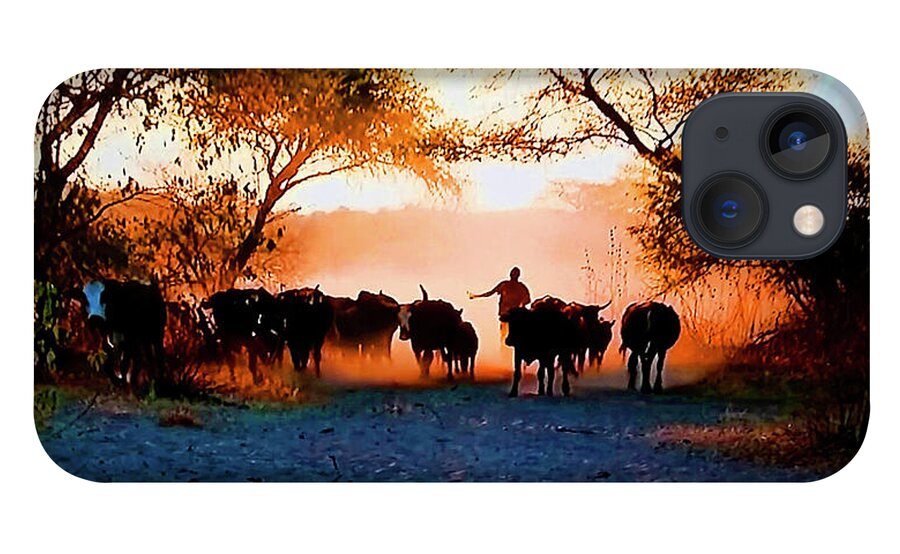 Africa iPhone 13 Case featuring the photograph Bringing In The Herd by CHAZ Daugherty