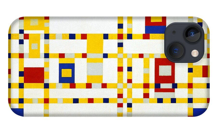 Piet-mondrian iPhone 13 Case featuring the painting Broadway Boogie Woogie by MotionAge Designs