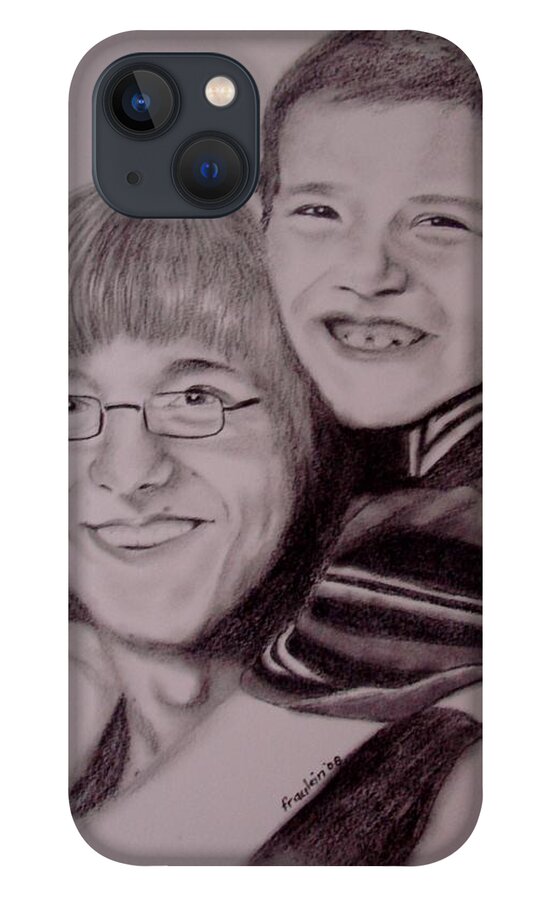 Portrait iPhone 13 Case featuring the drawing Brothers For Life by Glory Fraulein Wolfe