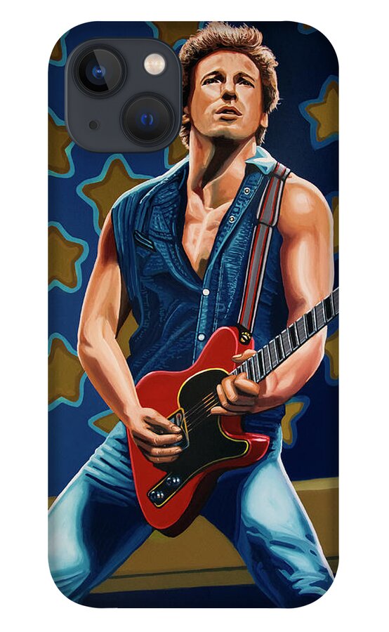 Bruce Springsteen iPhone 13 Case featuring the painting Bruce Springsteen The Boss Painting by Paul Meijering