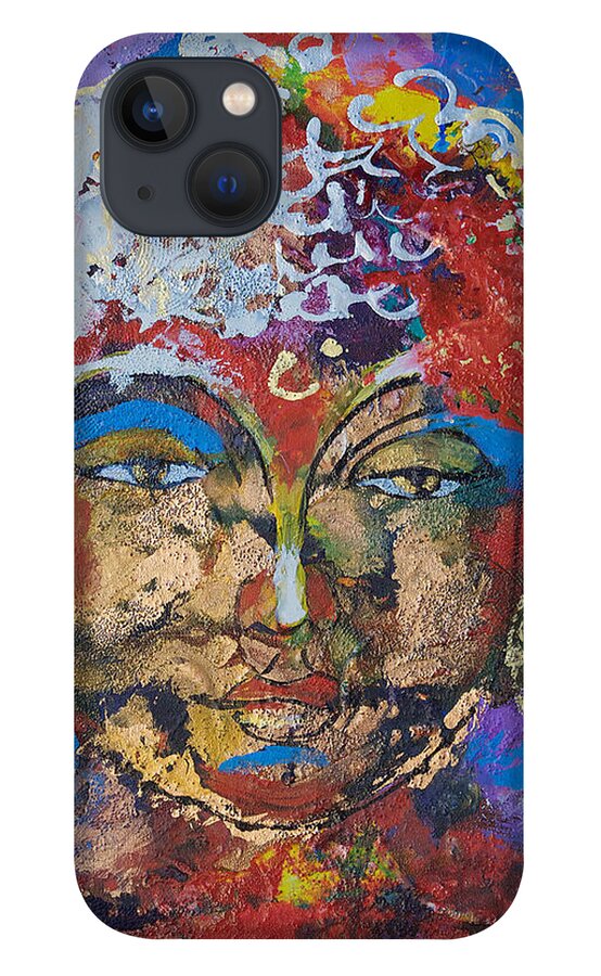  iPhone 13 Case featuring the painting Buddha by Jyotika Shroff