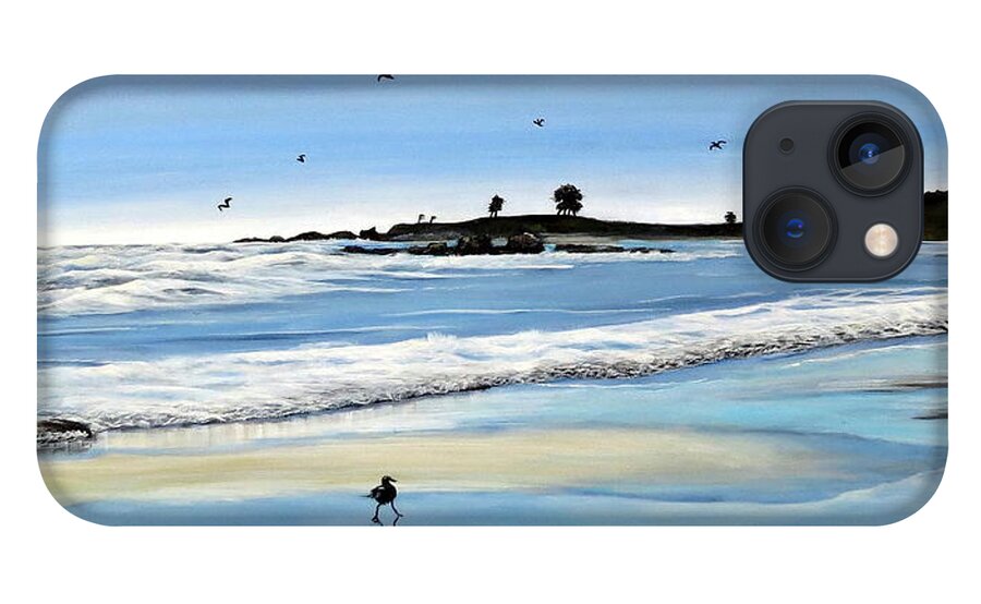 Bull Beach iPhone 13 Case featuring the painting Bull Beach 2 by Marilyn McNish
