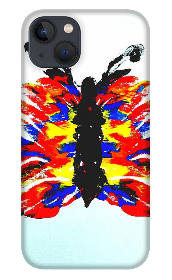 Colourful iPhone 13 Case featuring the painting Butterfly by Faashie Sha