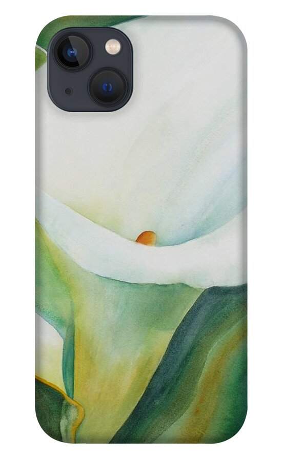 Flower iPhone 13 Case featuring the painting Calla Lily by Ruth Kamenev