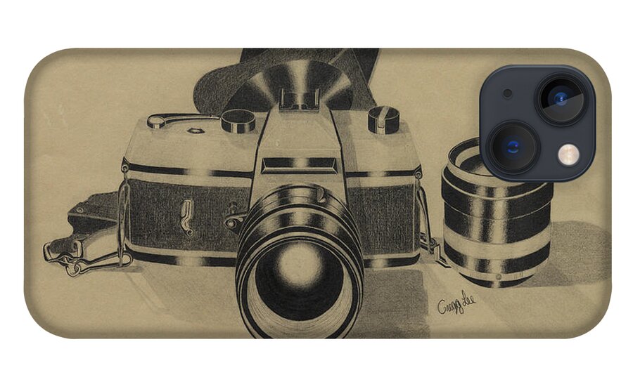 Camera iPhone 13 Case featuring the drawing Camera by Gregory Lee