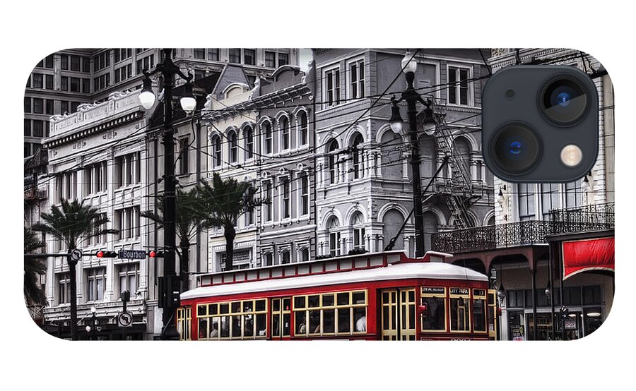Nola iPhone 13 Case featuring the photograph Canal Street Trolley by Tammy Wetzel