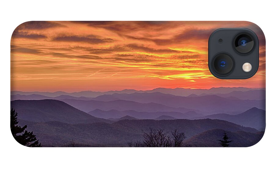 Blue Ridge Parkway iPhone 13 Case featuring the photograph Caney Fork Overlook Sunset by Jennifer Ludlum