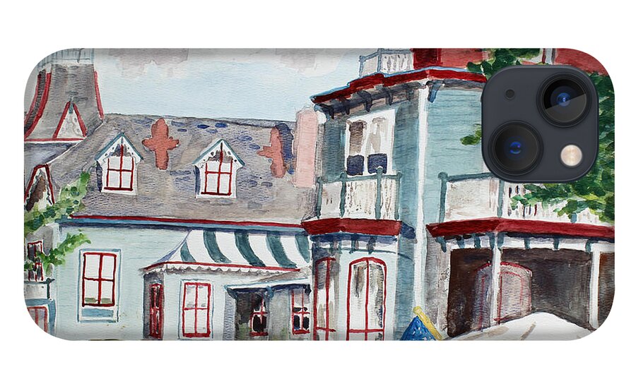 Cape May iPhone 13 Case featuring the painting Cape May Victorian by Marlene Schwartz Massey