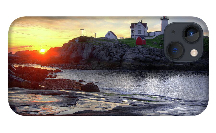 Sunrise iPhone 13 Case featuring the photograph Cape Neddick Lighthouse Sunrise by Brett Pelletier