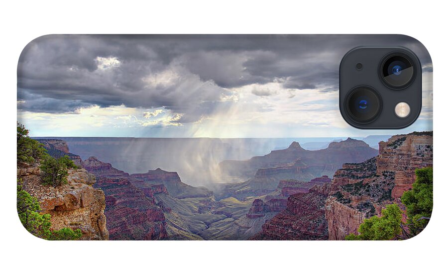 Grand Canyon iPhone 13 Case featuring the photograph Cape Royal Squall by Peter Kennett