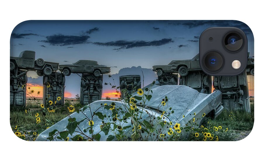 Alliance iPhone 13 Case featuring the photograph Carhenge, Alter STone by John Strong