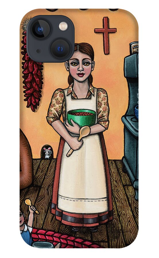 Kitchen Art iPhone 13 Case featuring the painting Carmelitas Kitchen Art by Victoria De Almeida