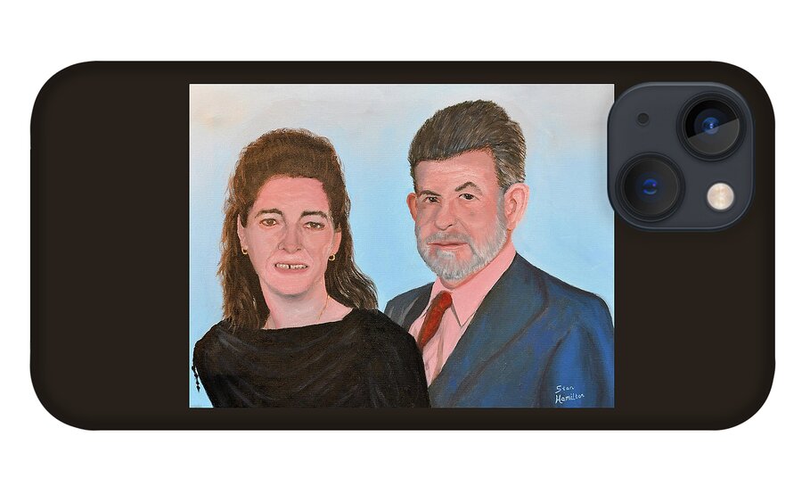 Portrait iPhone 13 Case featuring the painting Carol and Max by Stan Hamilton