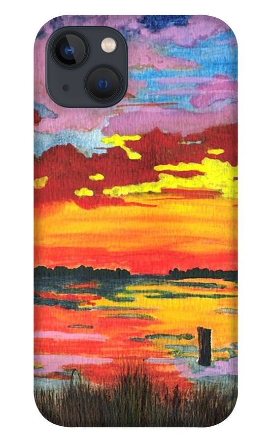 Original Painting iPhone 13 Case featuring the painting Carolina Sunset by Patricia Griffin Brett