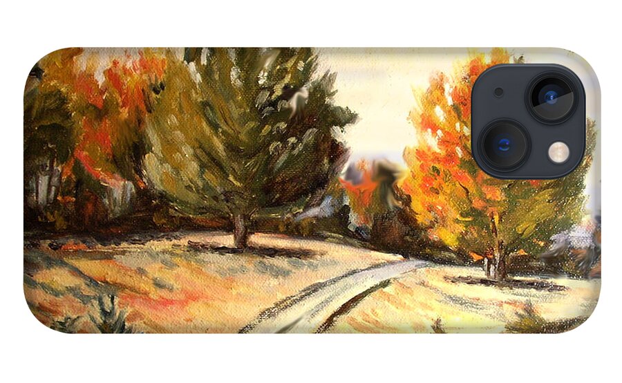 Oil Painting iPhone 13 Case featuring the painting Carriage Path by Karla Beatty