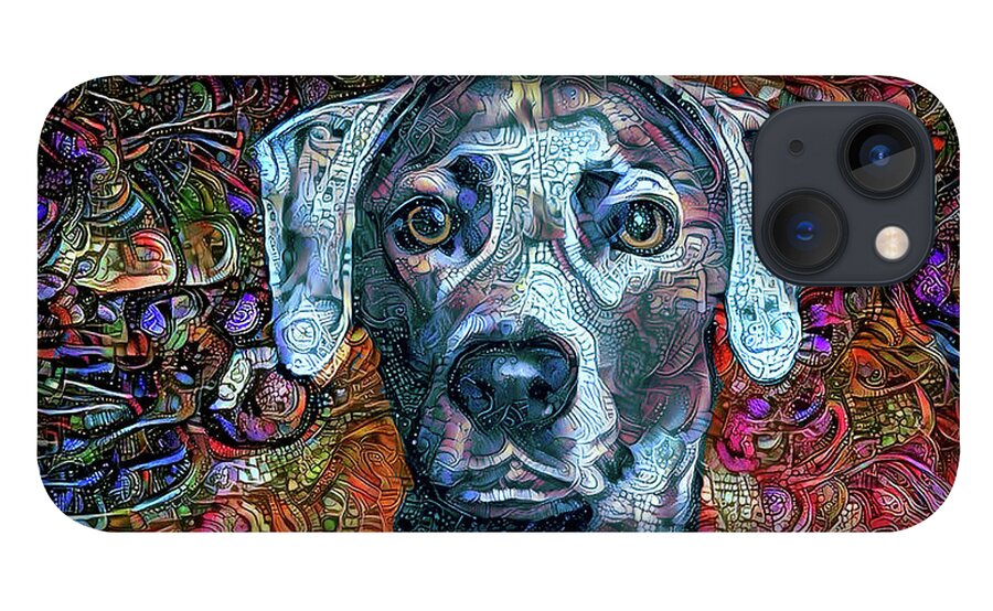 Lacy Dog iPhone 13 Case featuring the digital art Cash the Blue Lacy Dog by Peggy Collins