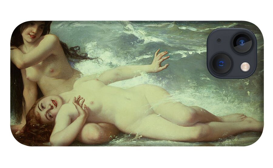 Nude iPhone 13 Case featuring the painting Catching waves by Paul Albert Laurens