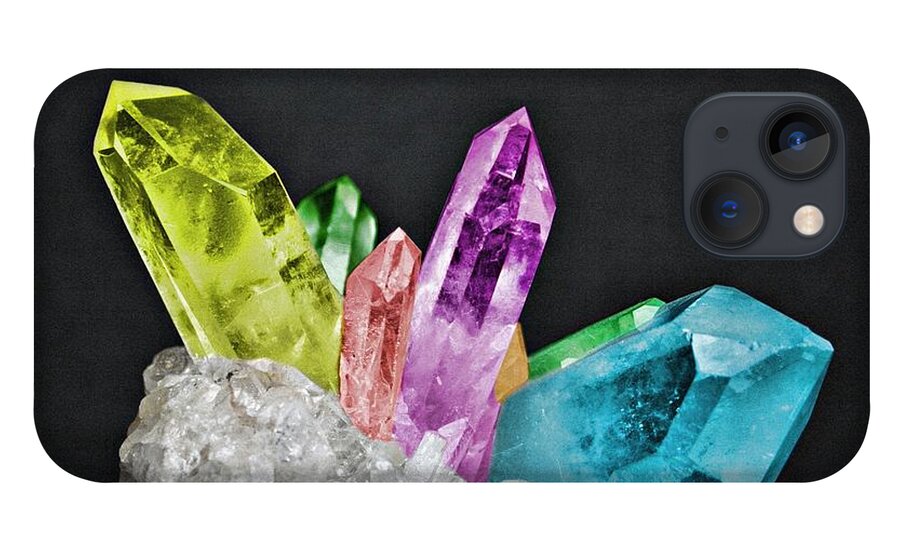 Chakra iPhone 13 Case featuring the photograph Chakra Rock Crystal - Geode Series by Marianna Mills
