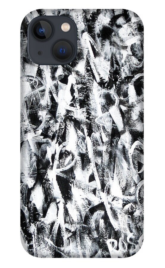 Abstract iPhone 13 Case featuring the painting Chaos by Roseanne Jones