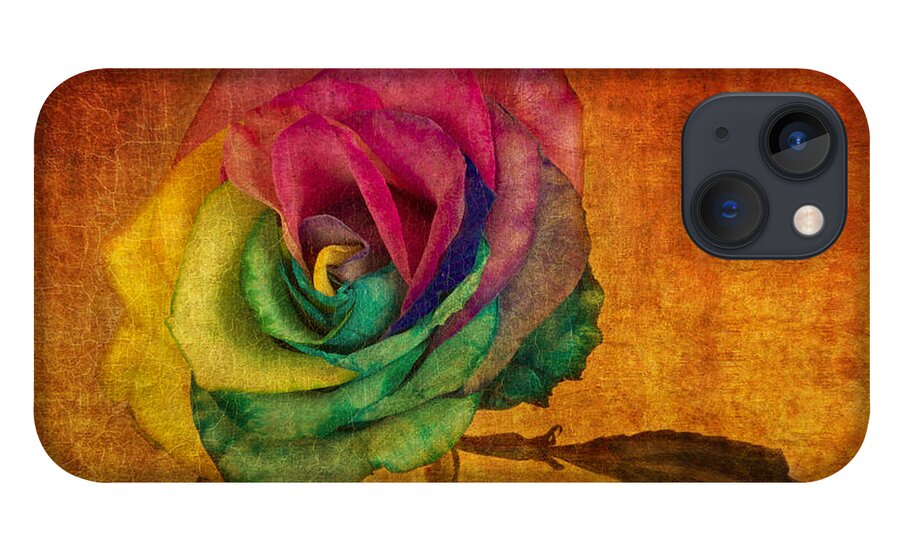 Rainbow Rose iPhone 13 Case featuring the photograph Chasing Rainbows by Marina Kojukhova