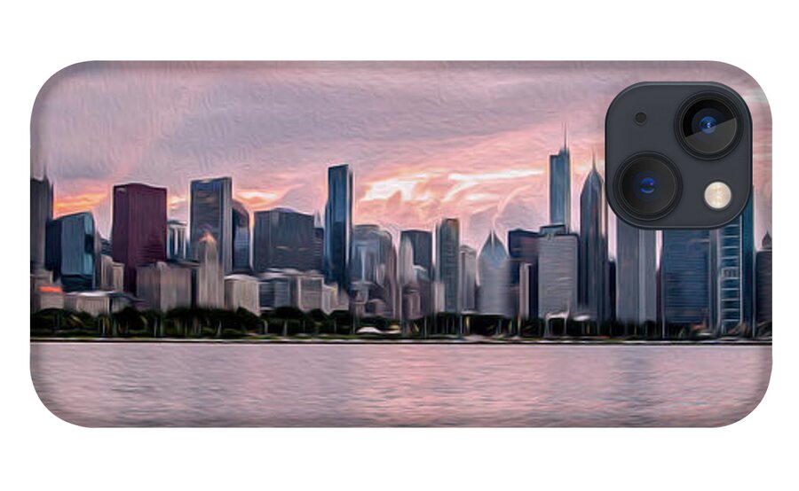 Chicago iPhone 13 Case featuring the painting Chicago in Oil by Lev Kaytsner