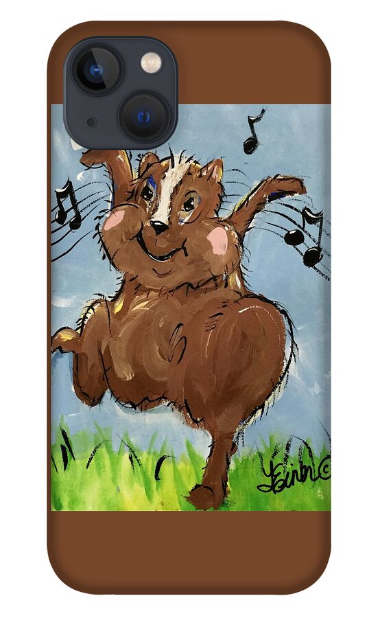 Chipmunk iPhone 13 Case featuring the painting Chipmunk Cha-Cha by Terri Einer