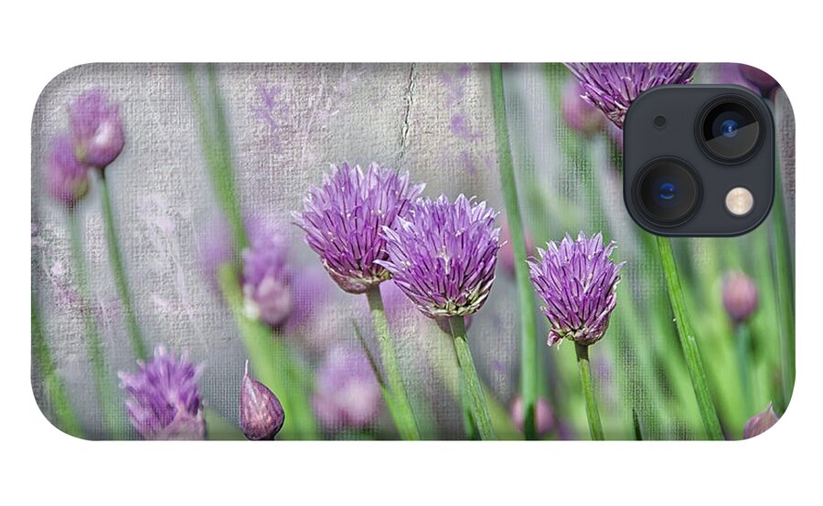 Agriculture iPhone 13 Case featuring the digital art Chives in texture by Debra Baldwin