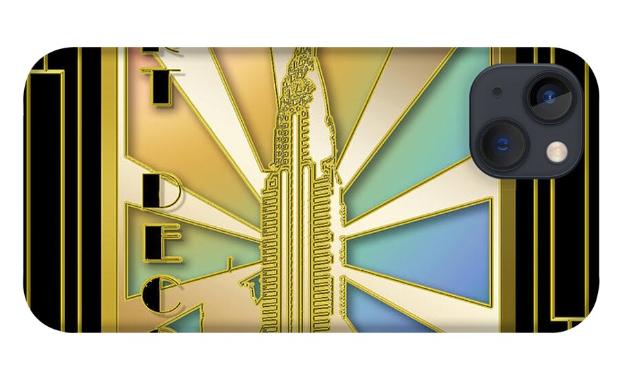 Chrysler iPhone 13 Case featuring the digital art Chrysler Building Frame 5 by Chuck Staley