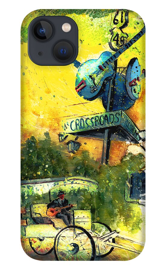 Travel iPhone 13 Case featuring the painting Clarksdale Authentic Madness by Miki De Goodaboom