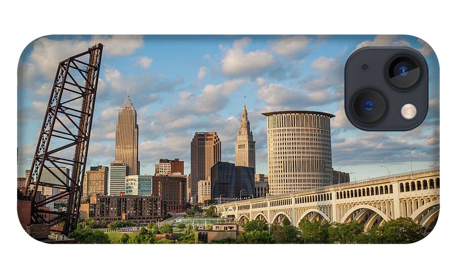 Cuyahoga River iPhone 13 Case featuring the photograph Cleveland Summer Skyline by Lon Dittrick