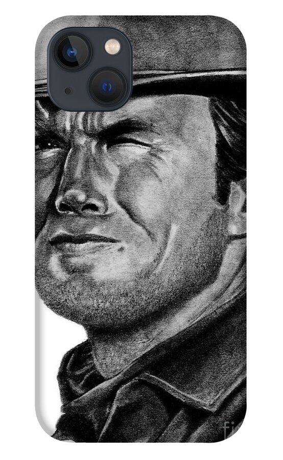 Clint iPhone 13 Case featuring the drawing Clint Eastwood by Bill Richards