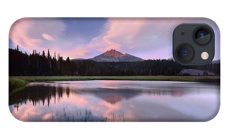 00176822 iPhone 13 Case featuring the photograph Clouds Reflected In Sparks Lake Oregon by Tim Fitzharris