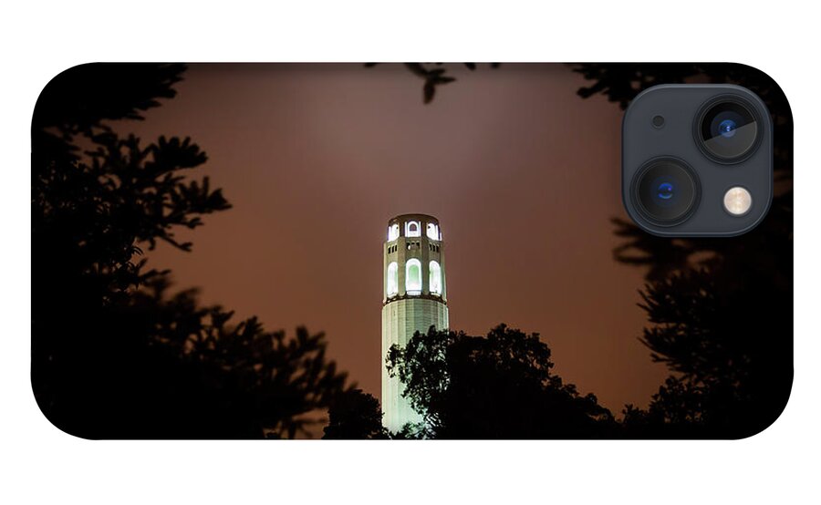 Buildings iPhone 13 Case featuring the photograph Coit Tower Through the Trees by Daniel Murphy
