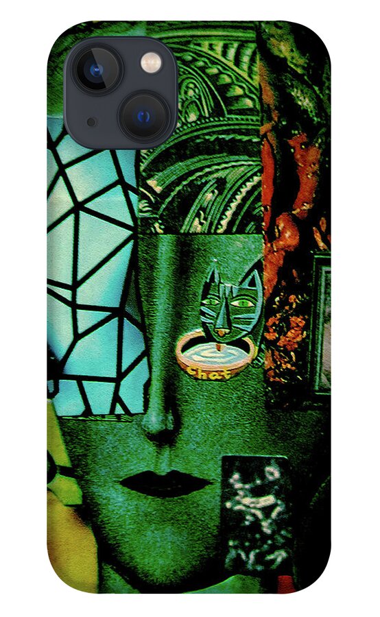 Collage iPhone 13 Case featuring the painting Collage Head by Steve Fields