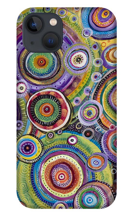 Contemporary iPhone 13 Case featuring the painting Color Me Happy by Tanielle Childers