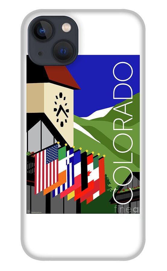 Vail Clocktower iPhone 13 Case featuring the digital art COLORADO Vail Clocktower by Sam Brennan