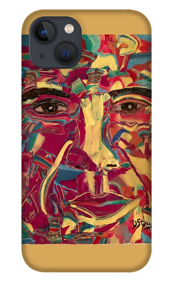 Polymer Clay iPhone 13 Case featuring the mixed media Colored Man by Deborah Stanley