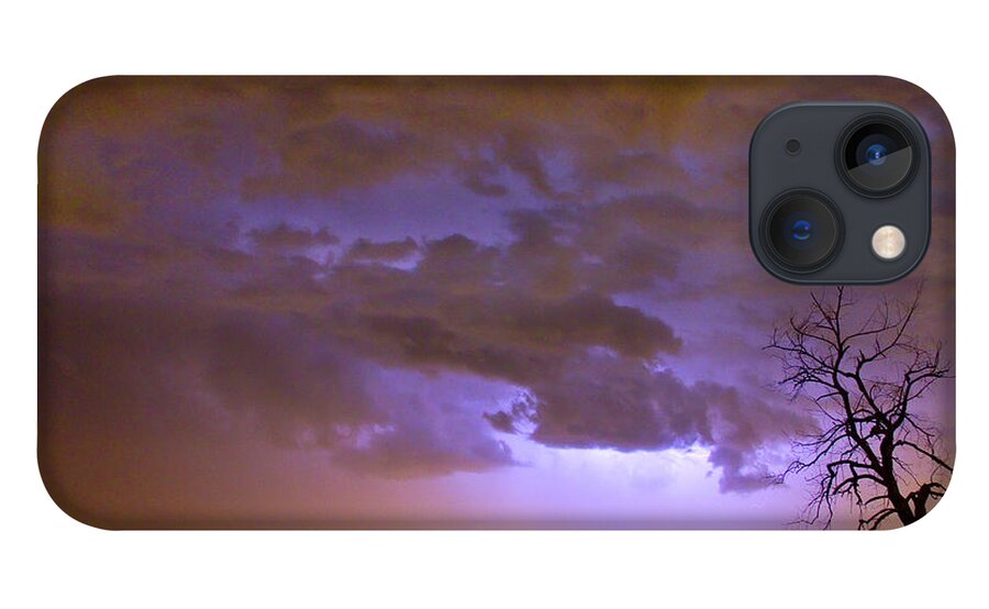 Tree iPhone 13 Case featuring the photograph Colorful Colorado Cloud to Cloud Lightning Thunderstorm 27 by James BO Insogna